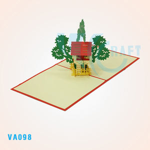 การ์ดอวยพรป๊อปอัพทำมือ3D Love House ทำในเวียดนามสำหรับการเชิญงานแต่งงานของขวัญวันวาเลนไทน์ของที่ระลึกที่ทำด้วยมือ - Product Image 4