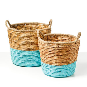Panier en jacinthe d'eau à la mode fait à la main Matériau naturel écologique pour l'organisation de la maison rustique - Product Image 5