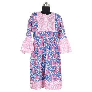 New Printed <b>Fabric</b> and New Pattern Dress <b>Indian</b> DHB013 Manufacturing in India New Printed <b>Fabric</b> Dress - Product Image 1