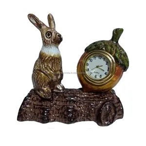 Metal Rabbit Table Clock Corporate Gifted Item and Diwali Gifted Unique Design Clock Hot selling Item