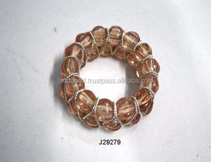 El servilletero hecho a mano con cuentas de vidrio puede estar en cualquier color, servilletero, vajilla para boda, fiesta, comedor, tela o anillo de papel - Product Image 2