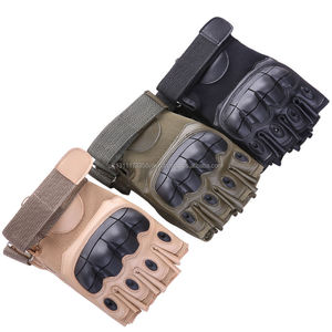 Gants tactiques sans doigts pour moto en plein air, jointure dure, demi-doigt, Logo personnalisé, gant tactique en cuir, vente en gros - Product Image 2