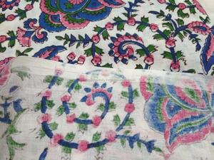 ผ้าบาติกผ้าฝ้ายผสมครามอินเดีย,สิ่งทอและผ้า3หลา - Product Image 3