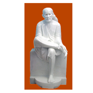 Décoratif marbre séance Sai Baba Statue - Product Image 1