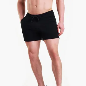 Plain adjustable elastic waist men cotton fleece shorts 100% cotton fleece sweatshorts/shorts custom fitness shorts