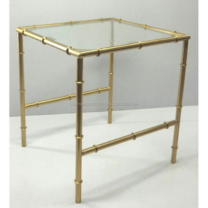 Table d'appoint en laiton, métal et verre pour salon Tables basses élégantes - Product Image 1
