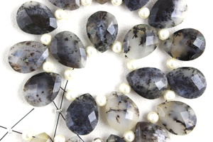 <b>Top</b> Quality Natural Dendritic Opal Gemstone Faceted Pear Shape Briolette Beads Handmade Jewelry Making Wholesale - Product Image 4