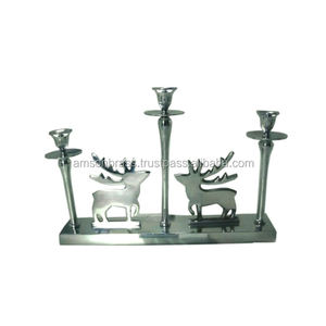 Porte-bougie en métal aluminium en forme de renne, décoratif pour Noël, pour bougie chauffe-plat - Product Image 5