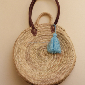 Panier rond magnifiquement fait main, sac fourre-tout d'été, panier français - Product Image 1