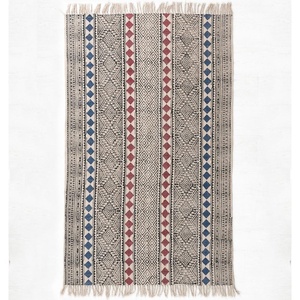 พรมคอตตอนตกแต่งพื้นทำด้วยมือพรมผ้าฝ้ายอินเดียสำหรับห้องนั่งเล่นตกแต่งคริสต์มาส - Product Image 3