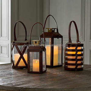 Pot à bougie en cuir avec couvercle - Product Image 5