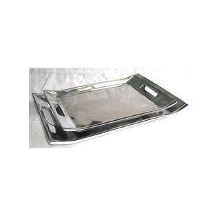 Plateau de service en aluminium moulé de haute qualité dans le vernis à miroir également disponible dans le plateau en métal mat Plateau en aluminium en métal en gros - Product Image 4
