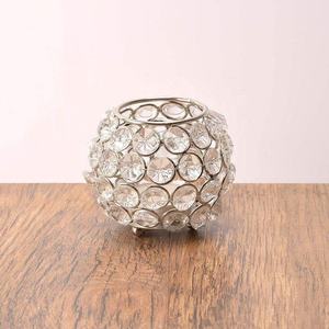 Alambre galvanizado de metal, plata, níquel, acabado, cristal transparente, soporte para luz de té, forma redonda, portavelas, la mejor calidad y precio - Product Image 4