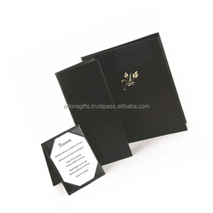 ฝาครอบเมนูหนัง PU สีดำคลาสสิกและทนทานออกแบบมาเพื่อใช้งานในโรงแรม - Product Image 1
