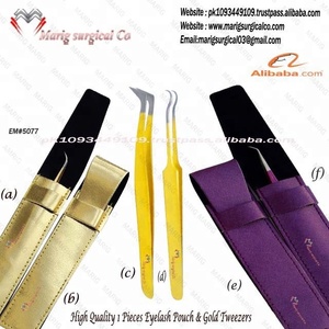 Pinzas para extensión de pestañas, Color azul titanio, acero inoxidable - Product Image 2