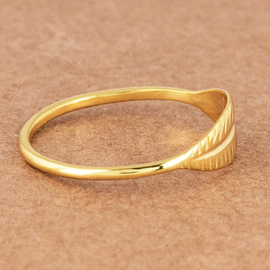 925 Sterling Solid Silver Gold Plated <b>Plain</b> Leaf Design Tinny <b>Ring</b> - Product Image 3
