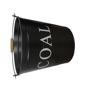 Cubo de carbón grande Chimenea clásica Hod Cubo de carbón de metal Más vendidos Chimenea de jardín interior y exterior Cubo de carbón con tapa - Product Image 3