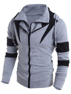 Veste à capuche à double fermeture éclair pour homme, sweat à capuche en polaire à col roulé - Product Image 3