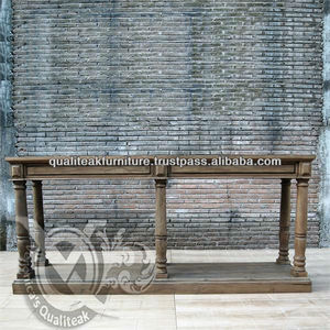 Table de Console en bois Style piédestal, Style Antique, avec finition en relief - Product Image 2