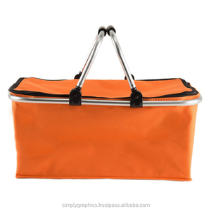กระเป๋าเก็บความเย็นพับได้สไตล์เกาหลีด้ามจับอลูมิเนียมน้ำหนักเบาผ้าอ๊อกซ์ฟอร์ดกันน้ำสำหรับปิกนิก - Product Image 2