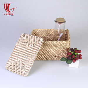 Rattan Storage Basket With Lid/Rattan Paper <b>Tissue</b> <b>Box</b> Cover - Product Image 4