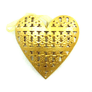 Hot Selling <b>Decorative</b> Christmas Hanging Metal Golden <b>Heart</b> Shaped Ornament - Product Image 3
