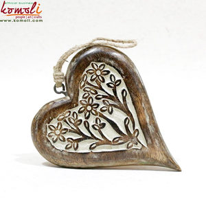 Hand Carved <b>Wooden</b> <b>Heart</b> Ornament Blank Christmas Decoration <b>for</b> DIY, Holiday <b>Crafts</b> & Festive Tree Decor - Product Image 2