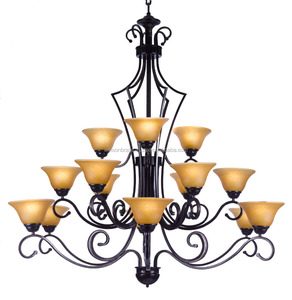 Candelabro de hierro de Metal para decoración de granja para decoración de Hotel, candelabro de iluminación interior, lámpara colgante de Metal - Product Image 2