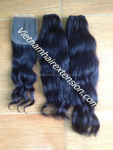 Venta al por Mayor de Cabello Humano Virgen Remy con Cierre de Encaje Ondulado 100% Hecho a Mano, 100g, Longitud de 8"-40" - Product Image 2
