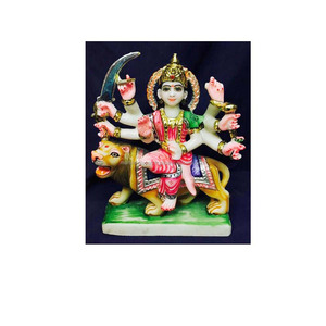 Statue de Durga Maa en marbre coloré - Product Image 1