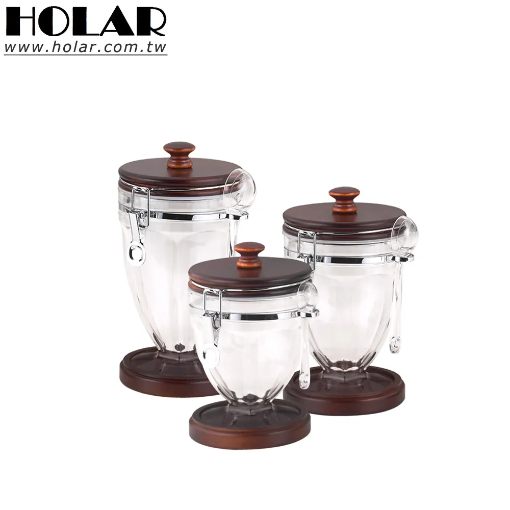 [Holar] Taiwan Made Trophy Design Canister Wooden Lid for Food Spice Storage