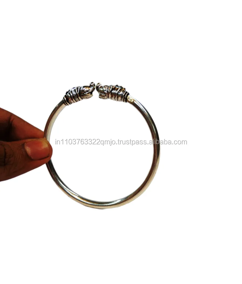 Высококачественные простые дизайнерские браслеты из стерлингового серебра 925 пробы с изображением слона, ювелирные изделия ручной работы, оптовая цена
