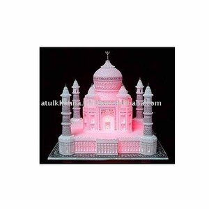 Réplique du Taj Mahal en marbre, modèle du Taj Mahal avec éclairage - Product Image 1