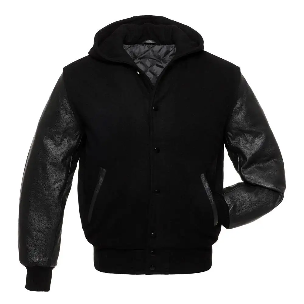 varsity jacket with hood, custom embroidered hooded varsity jacket