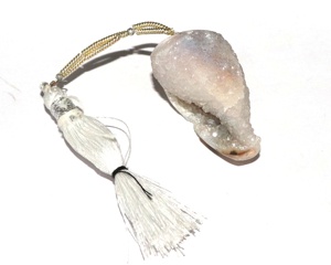 Coquille de conque cristallisée fossile naturelle, druzy, pierre précieuse blanche, cabochon, pierres précieuses scintillantes, grossistes en pierres précieuses à Jaipur - Product Image 2