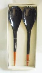 Ensemble de service à salade en bois antique européen fait à la main couverts personnalisés pour l'utilisation de cuisine de mariage d'hôtel comprenant des cadeaux de gâteau - Product Image 6