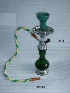 Cachimba de Vidrio de Colores en Negro con Piezas de Metal y Cerámica en Negro, Cachimba de Metal y Vidrio, Artesanía en Metal - Product Image 3