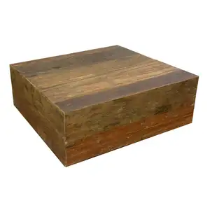 Rustik eski ahşap kare kutu tarzı sehpa/tekne ahşap mobilya