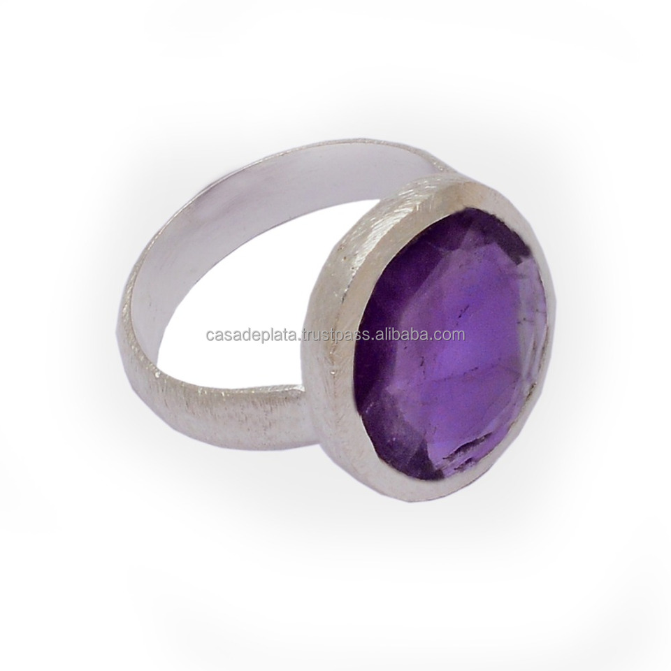 Wholesale Amethyst Gemstone Indian Jewelry Silver 925 Sterling Wholesale Ring Exporter Manufacturer