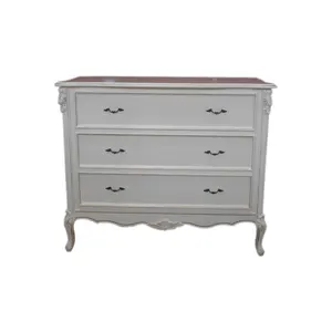 Armoire de rangement en bois acajou, meuble blanc, Style français - Product Image 1