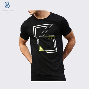 เสื้อยืดแขนสั้นผ้าคอตตอนสำหรับผู้ชายเสื้อวิ่งออกกำลังกายแบบ100แห้งเร็วแบบห่วงสำหรับผู้ชาย - Product Image 3