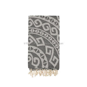 Mandala Pestemal Towels, Hammam Towel Turquía Wholesale-Manta y toalla de playa/Tapiz turco de color negro hecho en Turquía - Product Image 1