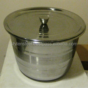 Bol à fruits décoratif de luxe en acier inoxydable poli, avec ou sans couvercle, pour centre de table - Product Image 2