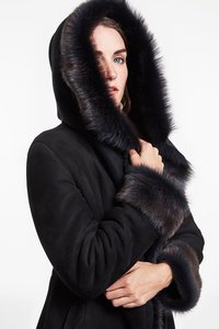 Merino Sheepskin Genuine Leather Garment Dyed Luxury Quality Long Coat for <b>Ladies</b> 2018 Style Valeriano Romano - Product Image 5