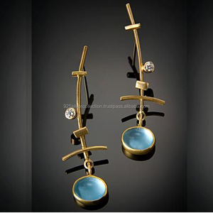 Minimalista de oreja de alambre pendientes Alibaba boda oído venta al por mayor de joyería pendientes - Product Image 2