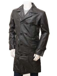 Abrigo largo de piel auténtica para hombre con cuello levantado y cierre de cremallera, gabardina tejida, respetuosa con el medio ambiente, reversible para todas las estaciones - Product Image 3