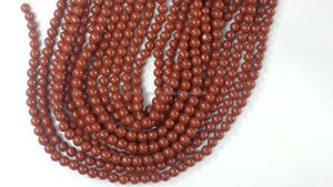 Cuentas Redondas de Piedra Natural de Jaspe Rojo de 5 mm, Bola Lisa, Hilo de 14 Pulgadas - Product Image 6