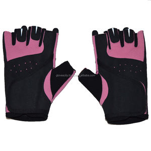 2025 Ladies Pink <b>Black</b> Customized Logo Half Finger Weight Lifting <b>Gloves</b> Anti-Slip Breathable Adjustable - Product Image 2