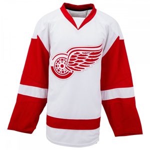 Maillot de hockey sur glace en polyester d'uniforme de sport pour adultes conçu sur mesure en gros avec chemises de nom d'équipe OEM - Product Image 1