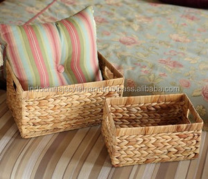 Water Hyacinth <b>Basket</b> <b>square</b> Style Vintage Wholesale Water Hyacinth <b>Basket</b> Storage - Product Image 2